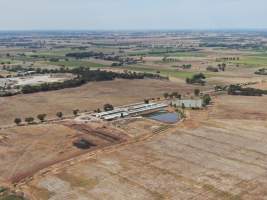 Aerial view - From drone - Captured at Rivalea grower piggery, Girgarre VIC Australia.