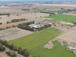 Aerial view - From drone - Captured at Markanda Piggery, Wyuna East VIC Australia.