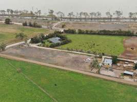 Aerial view - From drone - Captured at Hancock Piggery & Dairy, Leitchville VIC Australia.