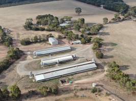 Aerial view - From drone - Captured at AJ & NM Carr Piggery, Bagshot North VIC Australia.