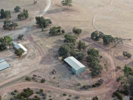 Aerial view - From drone - Captured at Whipstick Piggery, Bagshot North VIC Australia.