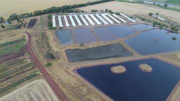 Drone flyover of piggery - Sheaoak is one of the largest piggeries in South Australia, spread over multiple 'modules'. - Captured at Sheaoak Piggery, Shea-Oak Log SA Australia.