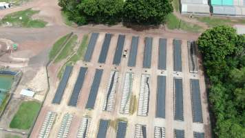 Crocodile cages - Drone flyover of Darwin Crocodile Farm, Bees Creek NT. - Captured at Darwin Crocodile Farm (Porosus), Palmerston City NT Australia.