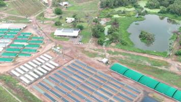 Crocodile farm - wide view - Drone flyover of Janamba Crocodile Farm, Middle Point NT. - Captured at Janamba Crocodile Farm (Middle Point), Middle Point NT Australia.