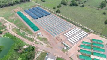 Crocodile farm - wide view - Drone flyover of Janamba Crocodile Farm, Middle Point NT. - Captured at Janamba Crocodile Farm (Middle Point), Middle Point NT Australia.