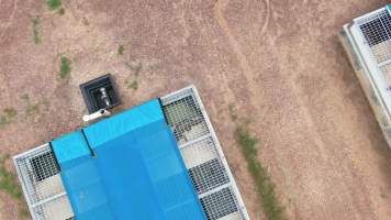 Crocodile in cage - Drone flyover of Lagoon Crocodile Farm, Knuckey Lagoon NT. - Captured at Lagoon Crocodile Farm, Knuckey Lagoon NT Australia.