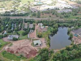 Drone flyover of Crocodylus park/zoo and hidden crocodile farm - Captured at Crocodylus Park, Knuckey Lagoon NT Australia.