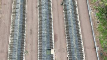 Cages at hidden Crocodylus crocodile farm - Drone flyover - Captured at Crocodylus Park, Knuckey Lagoon NT Australia.