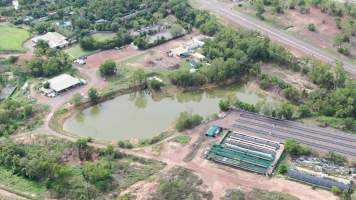 Drone flyover of Crocodylus park/zoo and hidden crocodile farm - Captured at Crocodylus Park, Knuckey Lagoon NT Australia.