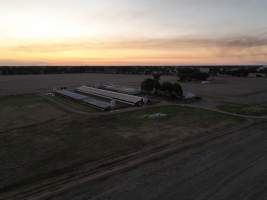 Drone flyover of piggery - Captured at Gowanbrae Piggery, Pine Lodge VIC Australia.