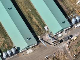 Drone flyover of egg farm - Captured at Barn-laid egg farm, Teesdale VIC Australia.