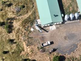 Drone flyover of egg farm - Captured at Barn-laid egg farm, Teesdale VIC Australia.