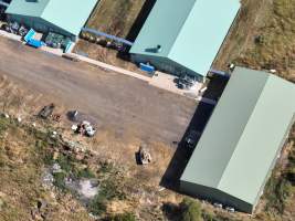 Drone flyover of egg farm - Captured at Barn-laid egg farm, Teesdale VIC Australia.