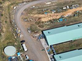 Drone flyover of egg farm - Captured at Barn-laid egg farm, Teesdale VIC Australia.