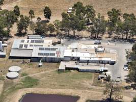 Drone flyover of slaughterhouse - Captured at Benalla Abattoir, Benalla VIC Australia.