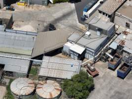 Drone flyover of slaughterhouse - Captured at Australian Food Group Abattoir, Laverton North VIC Australia.