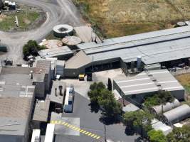 Drone flyover of slaughterhouse - Captured at Australian Food Group Abattoir, Laverton North VIC Australia.