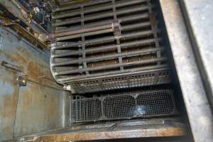 Top view of gondolas and walkway - A top view of gondolas and walkway in a Butina backloader gas chamber - Captured at Diamond Valley Pork, Laverton North VIC Australia.