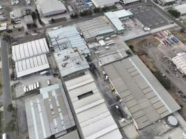 Drone flyover of slaughterhouse - Captured at Diamond Valley Pork, Laverton North VIC Australia.