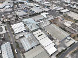 Drone flyover of slaughterhouse - Captured at Diamond Valley Pork, Laverton North VIC Australia.