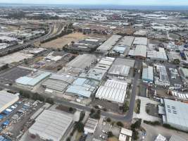 Drone flyover of slaughterhouse - Captured at Diamond Valley Pork, Laverton North VIC Australia.