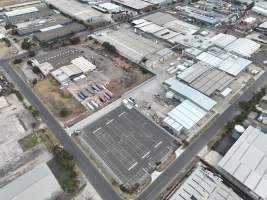 Drone flyover of slaughterhouse - Captured at Diamond Valley Pork, Laverton North VIC Australia.