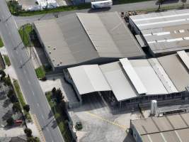 Drone flyover of slaughterhouse - Captured at Diamond Valley Pork, Laverton North VIC Australia.