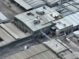 Drone flyover of slaughterhouse - Captured at Diamond Valley Pork, Laverton North VIC Australia.