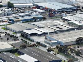 Drone flyover of slaughterhouse - Captured at Diamond Valley Pork, Laverton North VIC Australia.