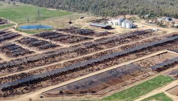 Maydan Feedlot - Aerial view of Maydan Feedlot - Captured at Maydan Feedlot, Bony Mountain QLD Australia.