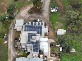 Drone flyover of slaughterhouse - Drone imagery of the BMK Food pig slaughterhouse. - Captured at BMK Food Slaughterhouse, Murray Bridge East SA Australia.