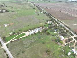 Drone flyover of slaughterhouse - Drone imagery of the BMK Food pig slaughterhouse. - Captured at BMK Food Slaughterhouse, Murray Bridge East SA Australia.