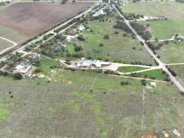 Drone flyover of slaughterhouse - Drone imagery of the BMK Food pig slaughterhouse. - Captured at BMK Food Slaughterhouse, Murray Bridge East SA Australia.