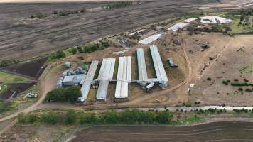 Brentwood Piggery - Aerial view of Brentwood Piggery - Captured at Brentwood Piggery, Kaimkillenbun QLD Australia.