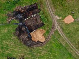 Wilrose Piggery - Aerial view of a dead pit. - Captured at Wilrose Piggery, Netherby QLD Australia.