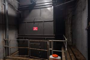 Outside the bottom of the gas chamber - The bottom of the gas chamber, sitting within an open maintenance room. - Captured at Corowa Slaughterhouse, Redlands NSW Australia.