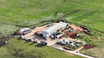 Drone flyover of slaughterhouse - Captured at Wal's Bulk Meats, Stowport TAS Australia.