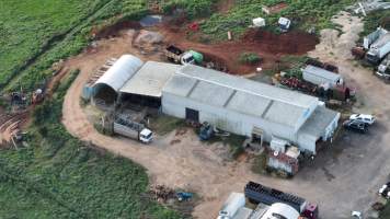 Drone flyover of slaughterhouse - Captured at Wal's Bulk Meats, Stowport TAS Australia.