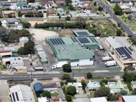 Drone flyover of slaughterhouse - Captured at Gathercole's Wangaratta Abattoir, Wangaratta VIC Australia.