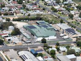 Drone flyover of slaughterhouse - Captured at Gathercole's Wangaratta Abattoir, Wangaratta VIC Australia.