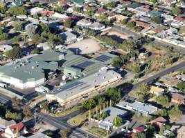 Drone flyover of slaughterhouse - Captured at Gathercole's Wangaratta Abattoir, Wangaratta VIC Australia.