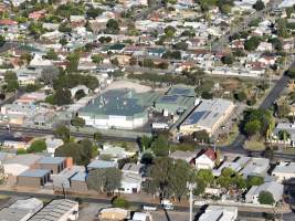 Drone flyover of slaughterhouse - Captured at Gathercole's Wangaratta Abattoir, Wangaratta VIC Australia.