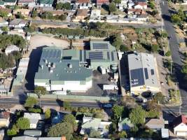 Drone flyover of slaughterhouse - Captured at Gathercole's Wangaratta Abattoir, Wangaratta VIC Australia.