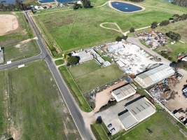 Drone flyover of rabbit/sheep slaughterhouse - Captured at Gippsland Meats, Bairnsdale VIC Australia.