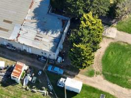 Drone flyover of rabbit/sheep slaughterhouse - Captured at Gippsland Meats, Bairnsdale VIC Australia.