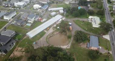 Drone flyover of rabbit/poultry slaughterhouse - Captured at Summerland Poultry, North Kellyville NSW Australia.
