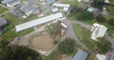 Drone flyover of rabbit/poultry slaughterhouse - Captured at Summerland Poultry, North Kellyville NSW Australia.