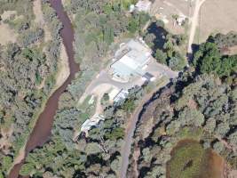 Drone flyover of slaughterhouse - Captured at Game Meats Company Abattoir, Eurobin VIC Australia.