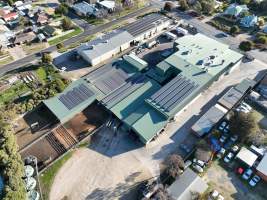 Drone flyover of slaughterhouse - Captured at Gathercole's Wangaratta Abattoir, Wangaratta VIC Australia.