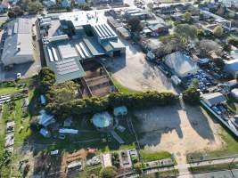 Drone flyover of slaughterhouse - Captured at Gathercole's Wangaratta Abattoir, Wangaratta VIC Australia.